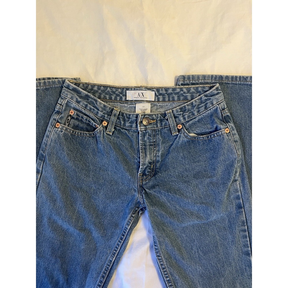 Armani Exchange AX Womens Bootcut Jeans Size 2/R Medium Wash Low Rise Cotton